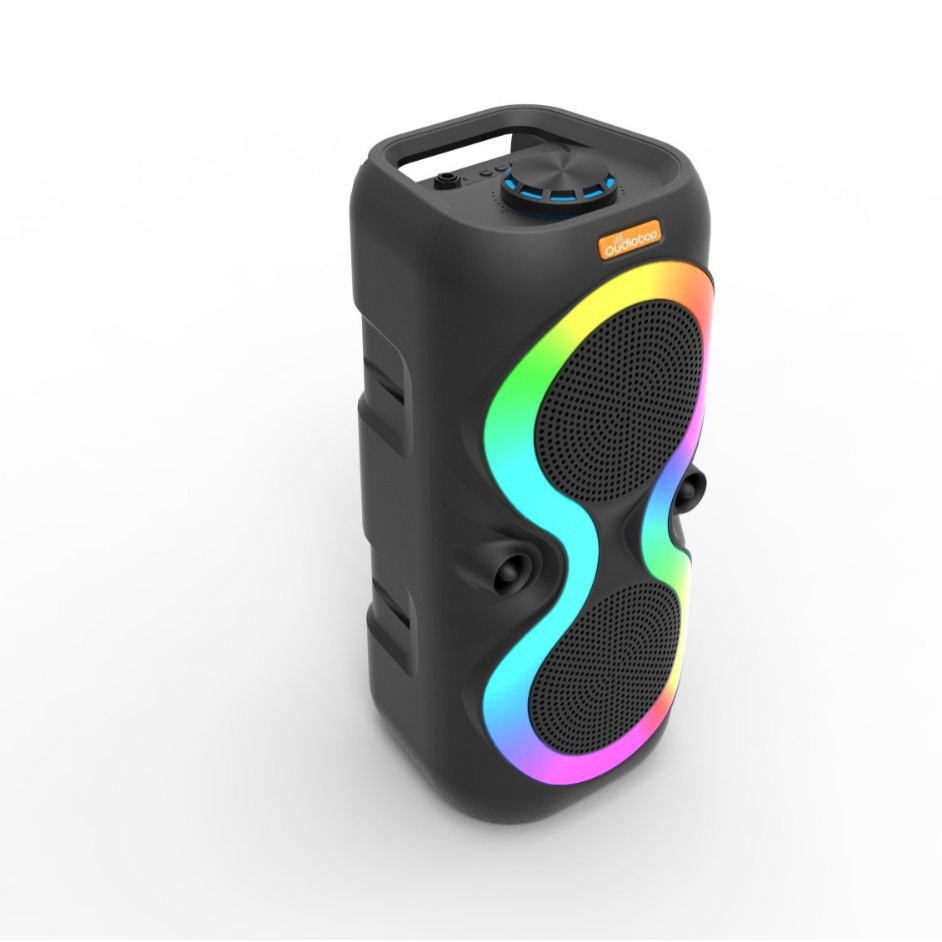 New Dual 6.5-inch Bluetooth Speaker Colorful Light Outdoor Low Bass Square Dance Handheld Portable High Power Speaker