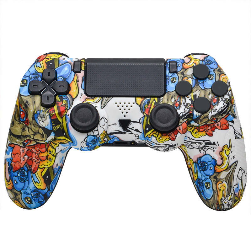 Original private mold p4 controller water transfer pattern wireless bluetooth controller vibration multifunctional P4 game controller