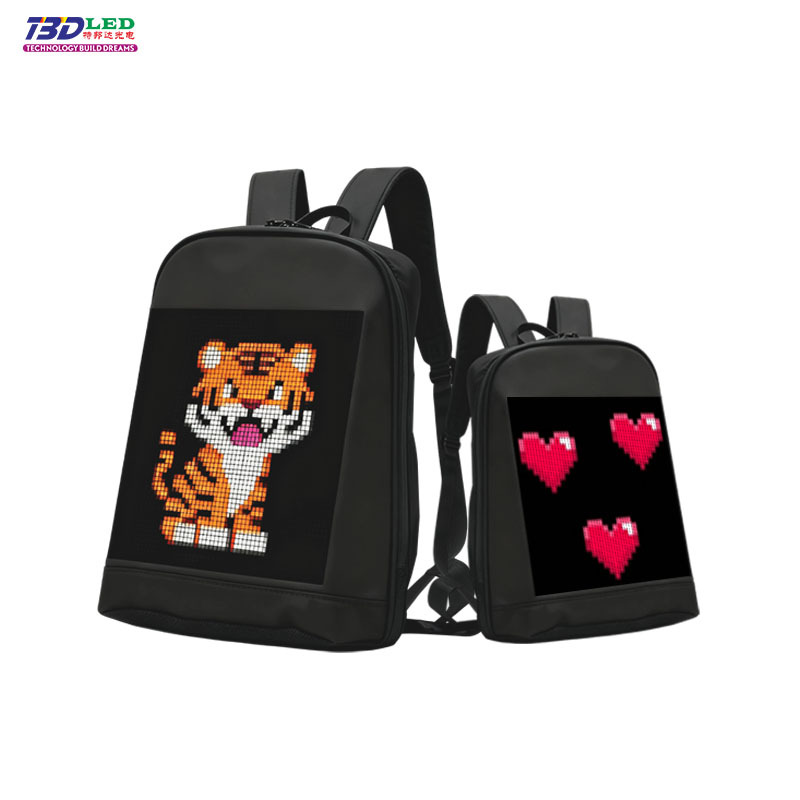 Large-Screen LED Backpack: New App for Bluetooth Advertising Playback—LED Display Casual Backpack