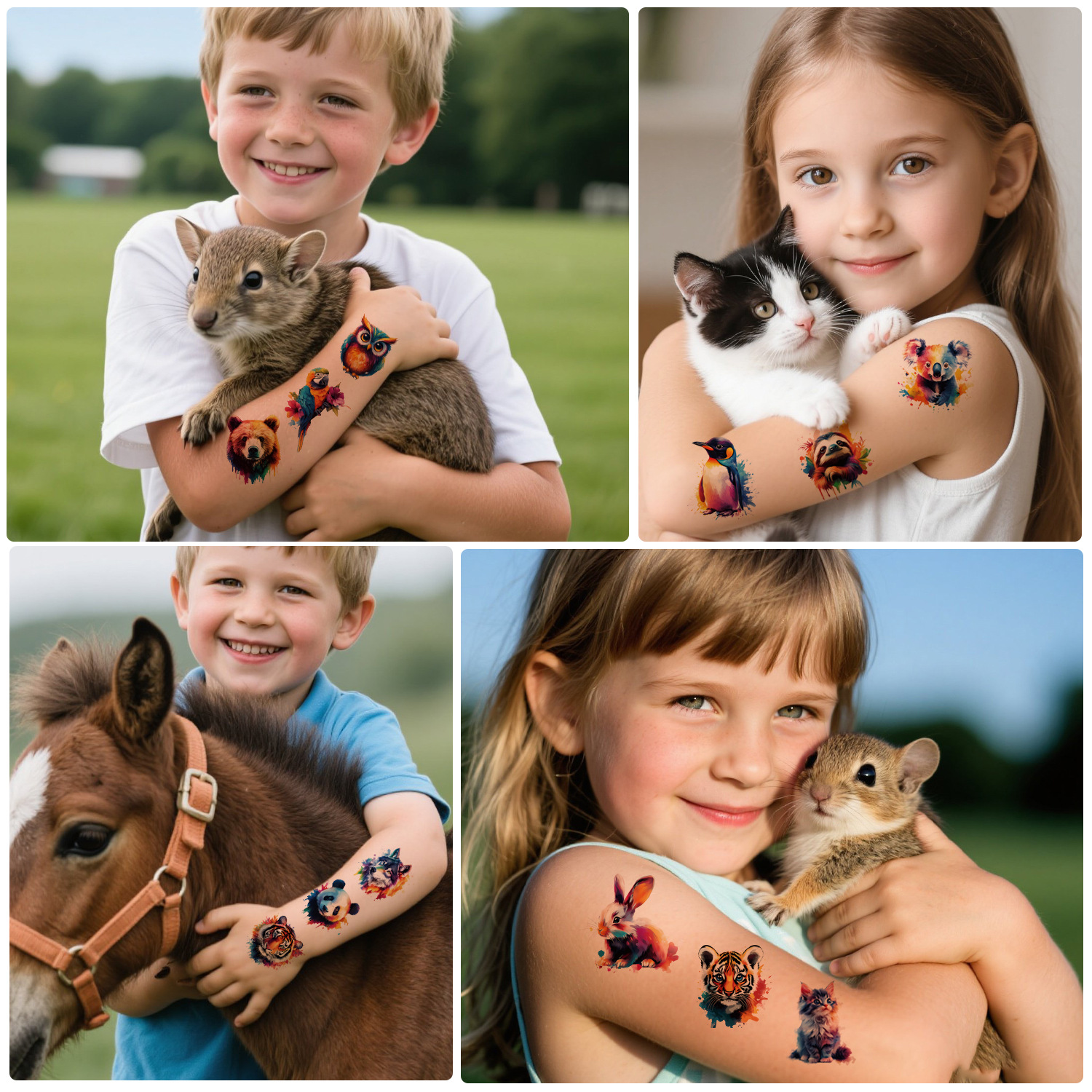 New Children Cartoon Tattoo Sticker Sticker Unicorn Dinosaur Mermaid Festival Tattoo Sticker