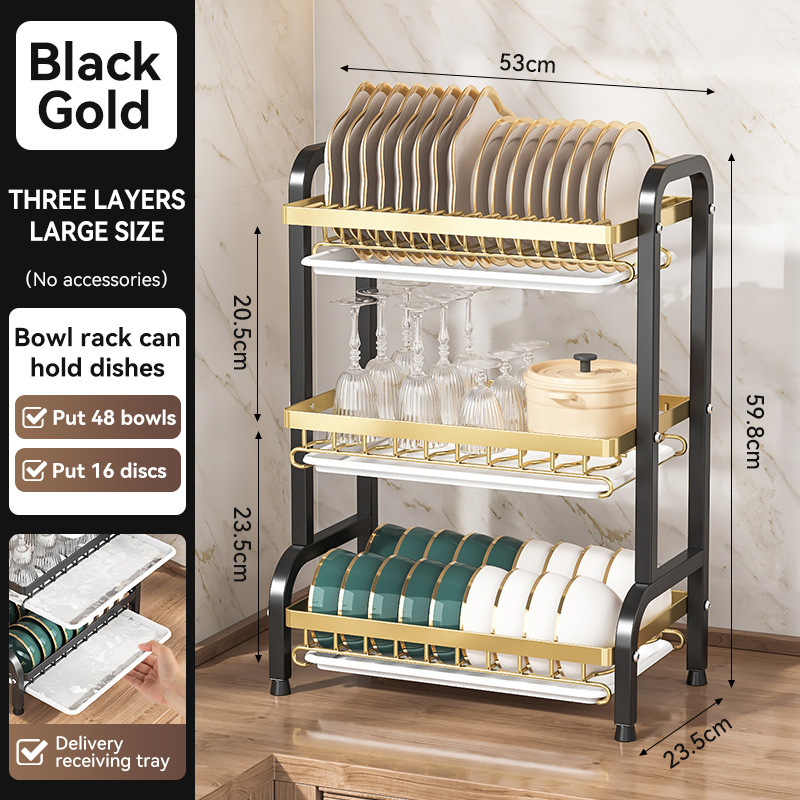 Kitchen draining bowl dish rack storage rack bowl plate household bowl rack countertop cutting board integrated storage rack