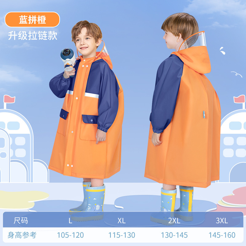 Children Raincoat School Style Kindergarten Big Kids Small Kids School with Backpack Position Full Body