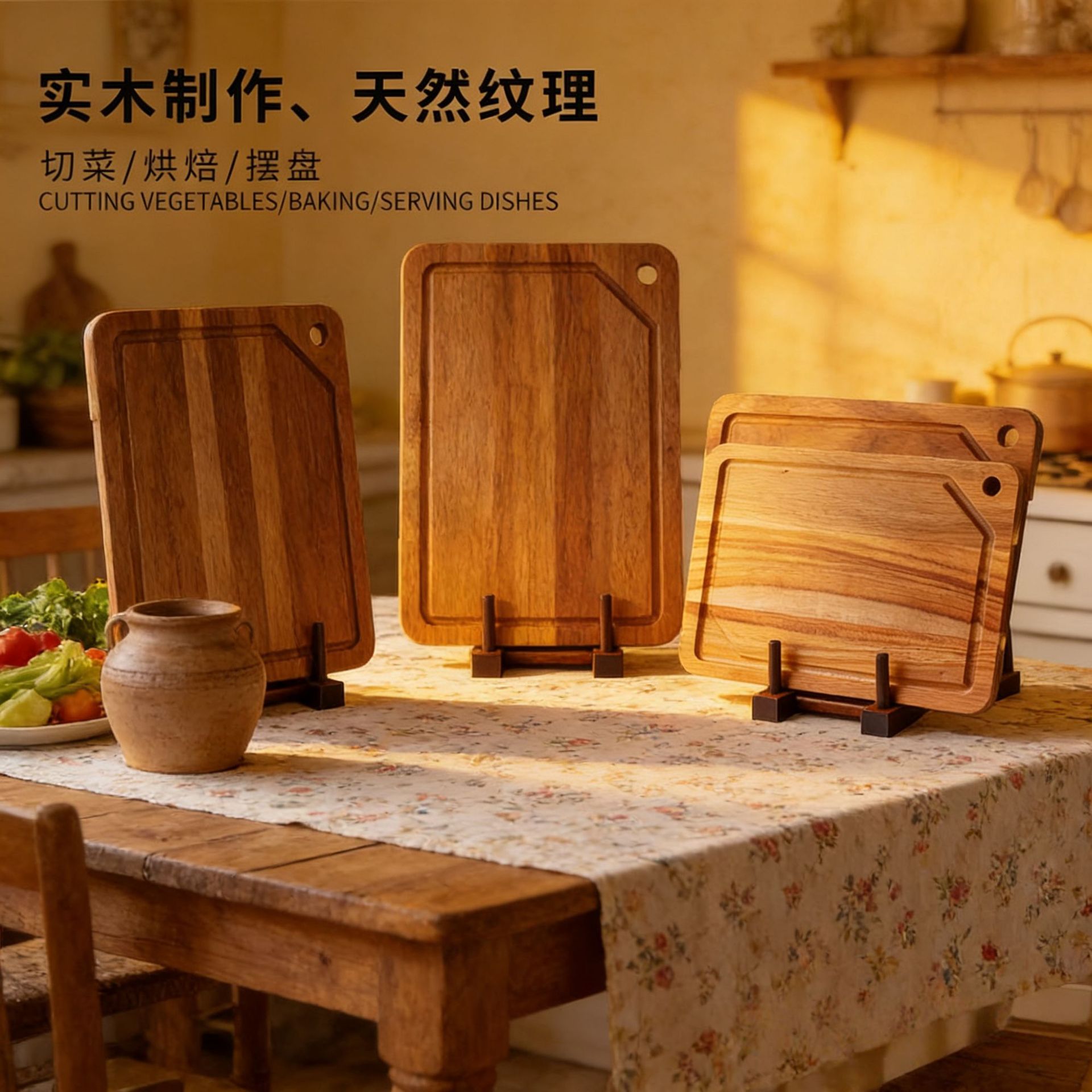 Original Ecological Acacia Wood Spliced Cutting Board Does Not Damage Knives Sturdy and Durable Solid Wood Spliced Home Bone Chopping Board Factory