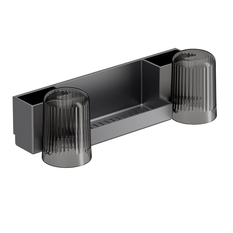 toothbrush holder mouthwash cup holder no-drill wall-mounted bathroom multifunctional electric toothbrush holder toilet storage rack