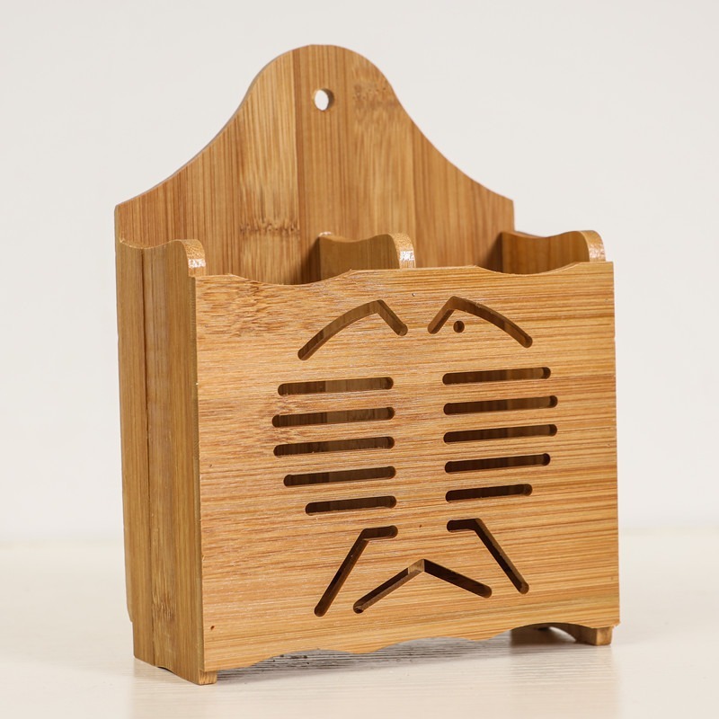 Bamboo chopstick holder draining chopstick rack household chopstick holder wall-mounted chopstick box storage rack kitchen supplies