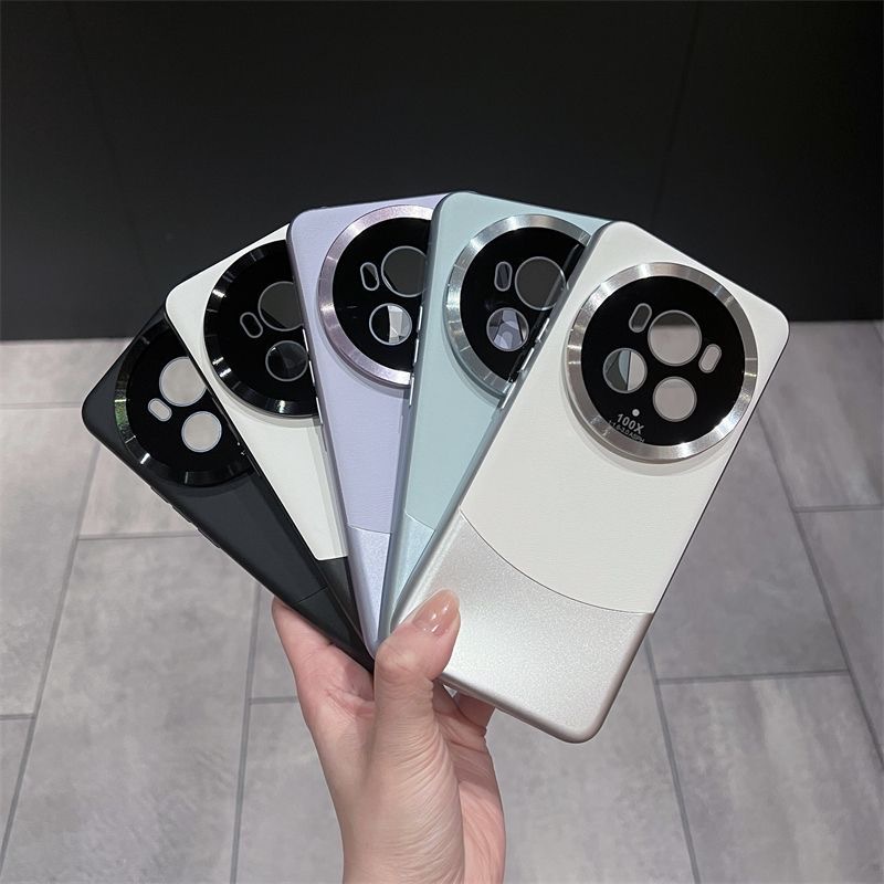 For Honor Magic6 Phone Case Stitched Vegan Leather Full Coverage Lens Film Anti-Drop Case Magic5pro Protective Case