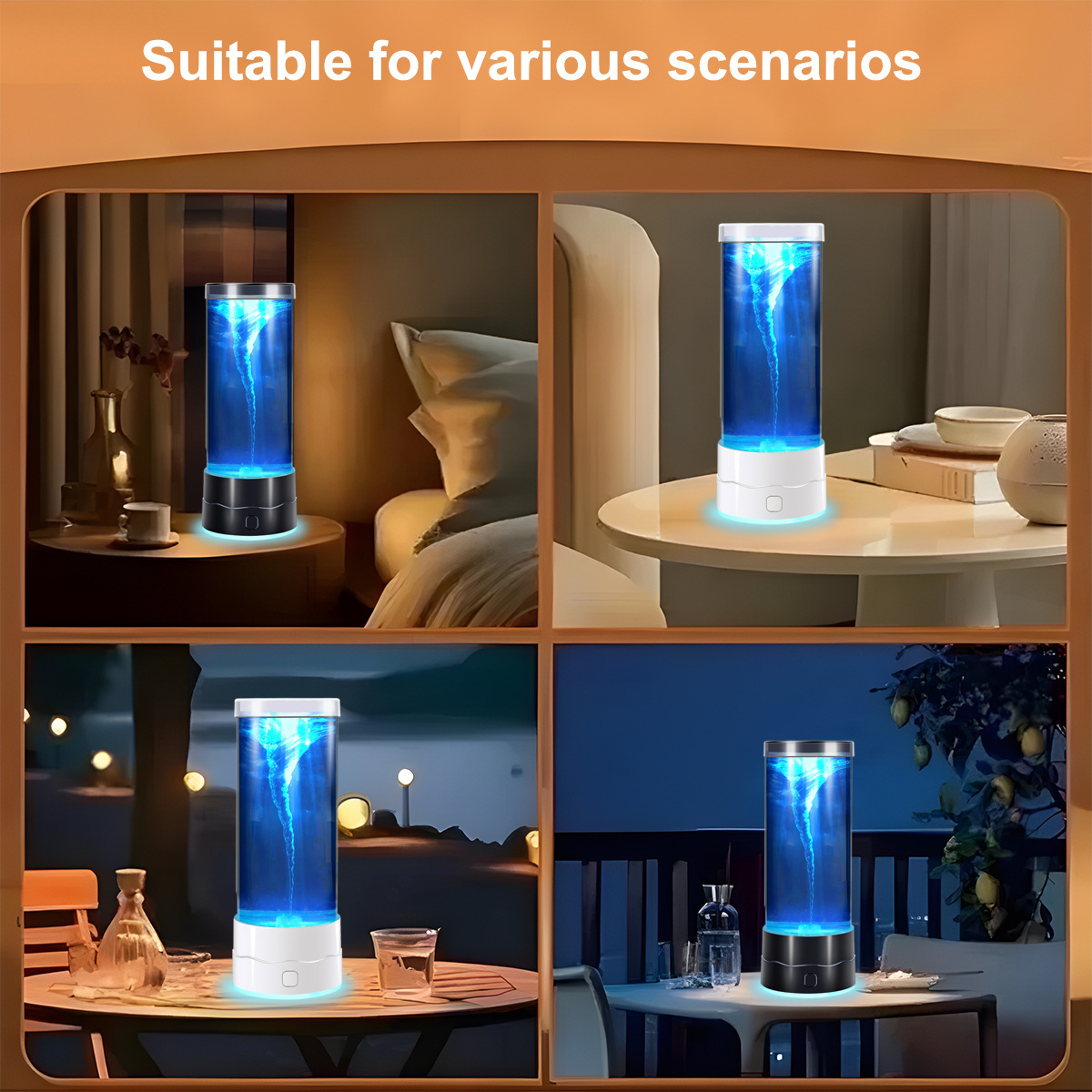 Tornado cylinder lamp USB plug-in LED jellyfish lamp colorful color-changing atmosphere lamp colorful decorative night light