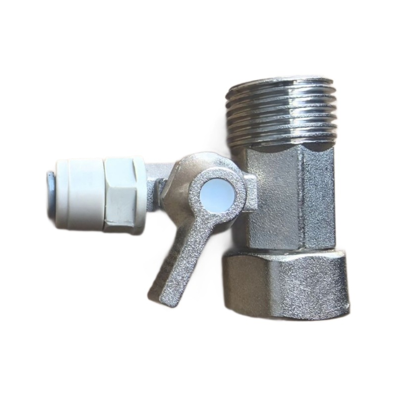 Alloy electroplated water purifier 2-point 3-point inlet three-way ball valve water purifier inlet three-way valve quick connector