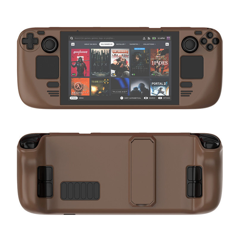 Steam Deck protective case, OLED handheld console integrated hard case, protective case with stand, full coverage heat dissipation accessories