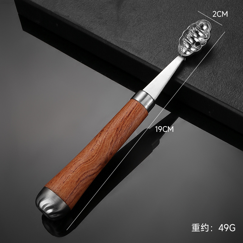 304 stainless steel fruit ball scoop, carving cutter, rosewood handle, household DIY platter tool