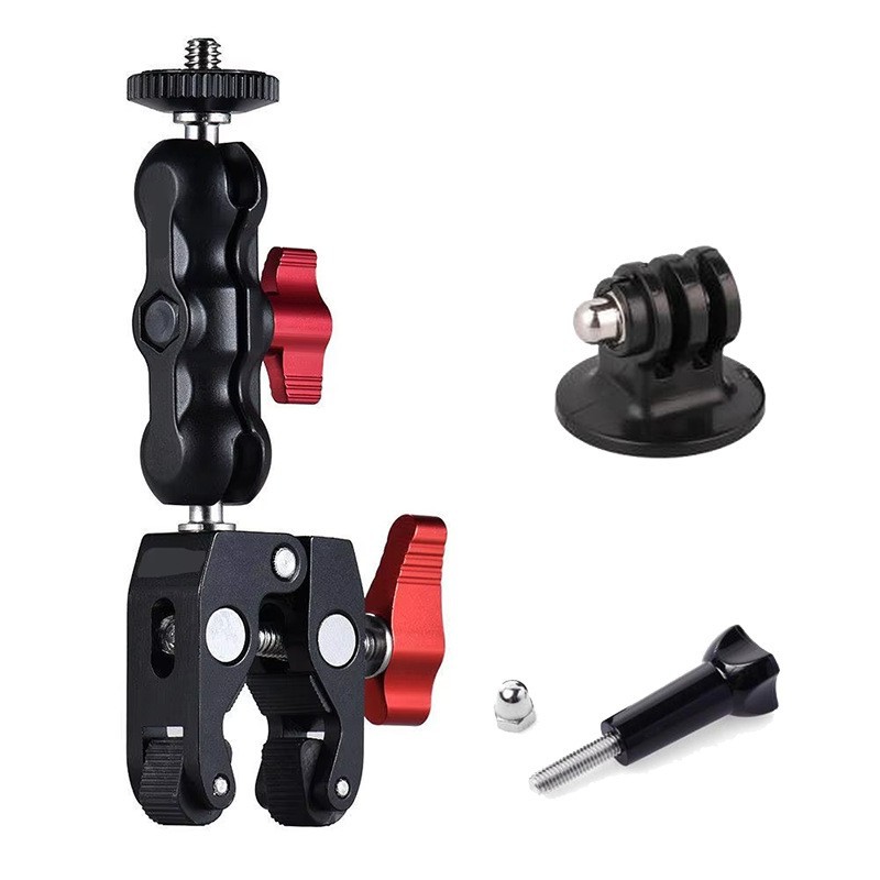 Insta360 X5 360 Action Camera Dual Head Heavy Duty Clamp Motorcycle Mount Selfie Stick Crab Clamp