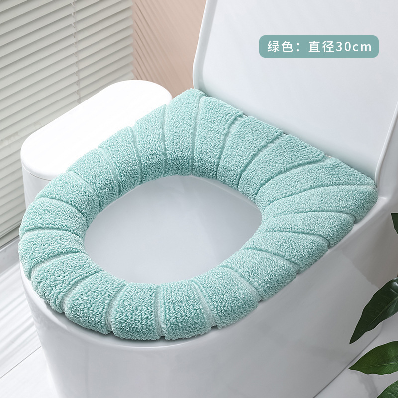 Four-season universal zipper plush toilet seat cover with handle household hotel B&B warm toilet seat cover