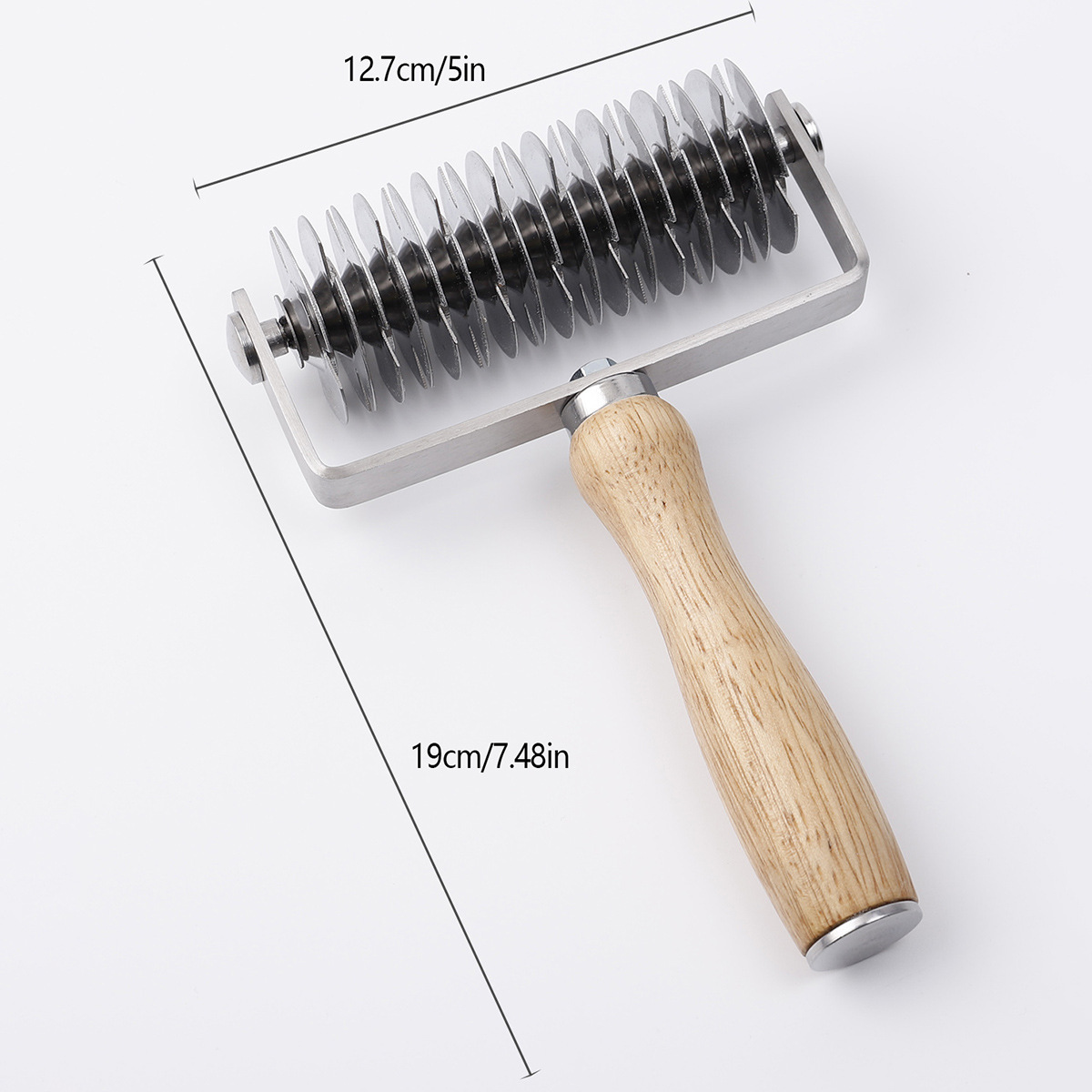 Stainless Steel Pizza Dough Roller Knife Rolling Needle Pricker Western Pastry Dough Mesh Knife Grid Lace Baking Tool