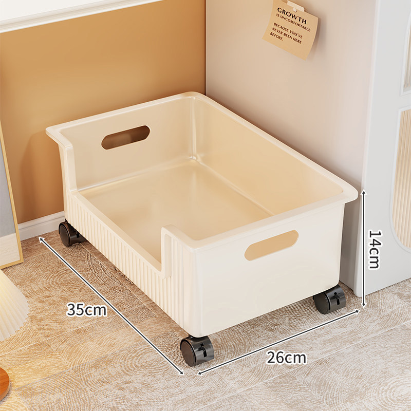 Under-bed Mobile Trolley, Seasonal Clothing Storage Rack, Multi-functional Wheeled Organizer Basket, Quilt Storage Plastic Box