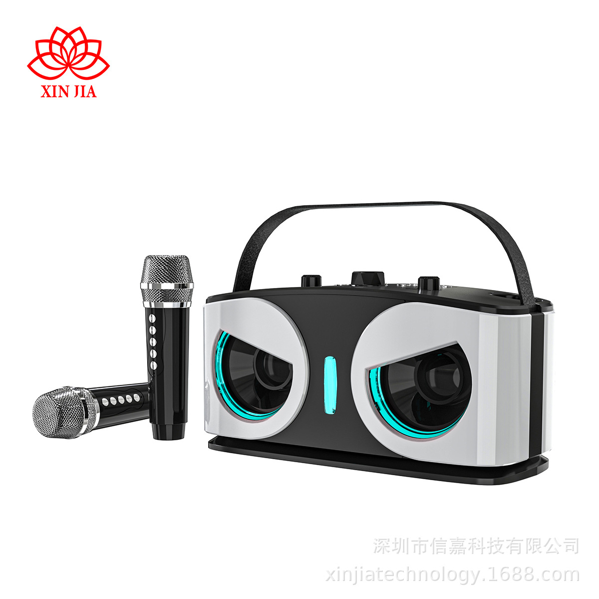 YS203 wireless KTV speaker high power 10w dual microphone KTV all-in-one portable Bluetooth speaker