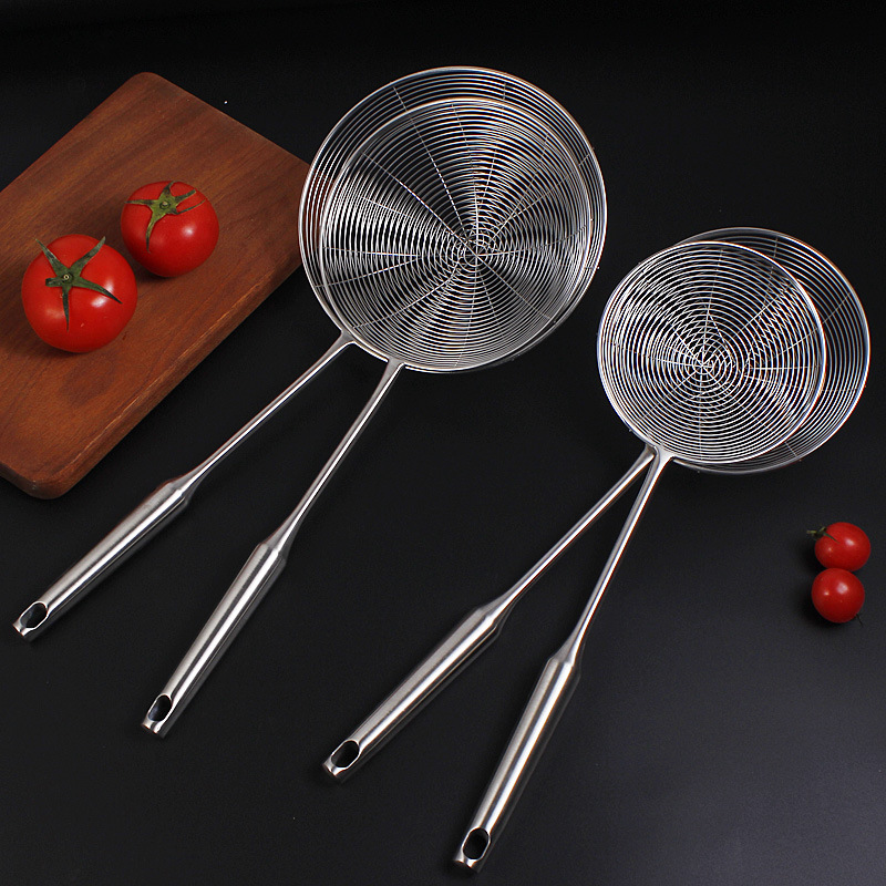 Household stainless steel colander 304 stainless steel strainer, kitchen filter mesh, noodle strainer, frying hot pot colander