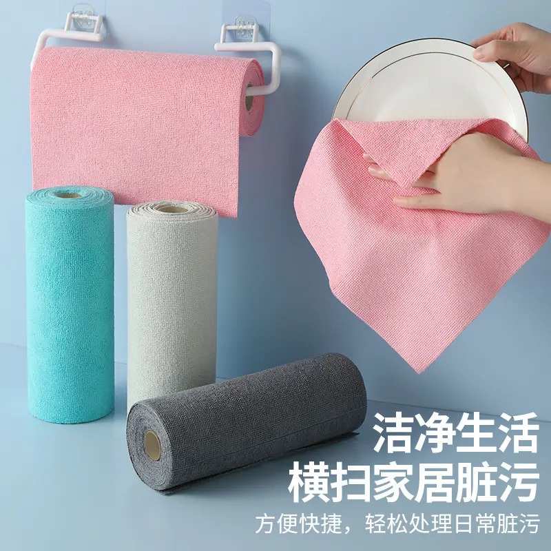 Tear-off weekly disposable cloth for kitchen, lazy thickened water-absorbing pot wiping towel, hand-tear disposable dishcloth