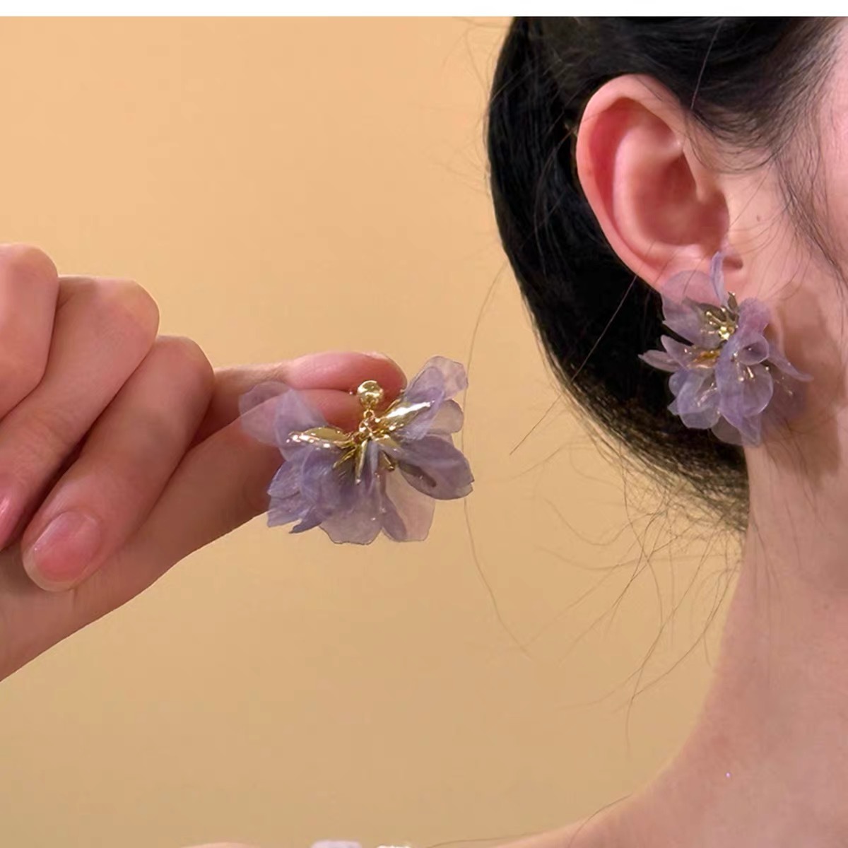 Spring Letter forest sweet bead flower earrings 2025 new ear accessories women ear studs