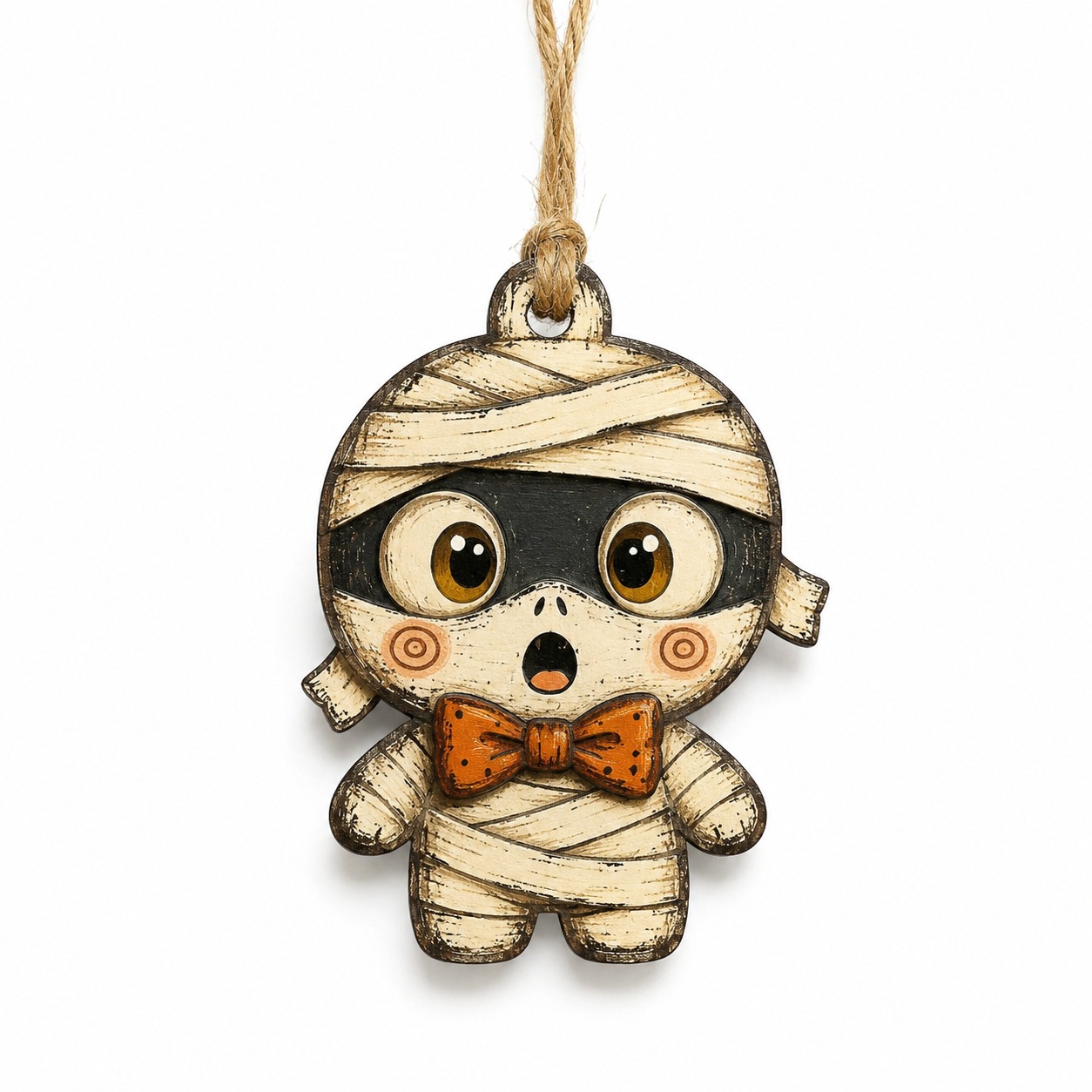 Halloween Wooden Color Print Hanging Ornament Pumpkin Black Cat Ghost Mummy Small Hanging Decoration Home Wall Branch Decoration