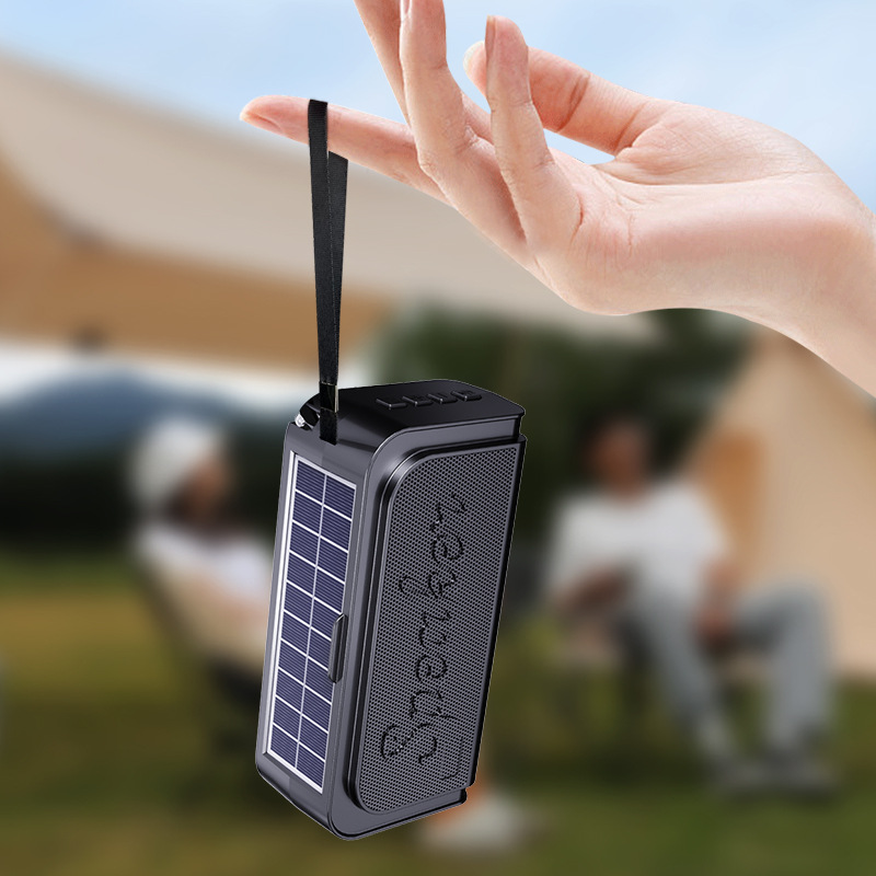 Small Speaker Bluetooth Card Outdoor Solar Flashlight Bluetooth Gift Small Audio Portable