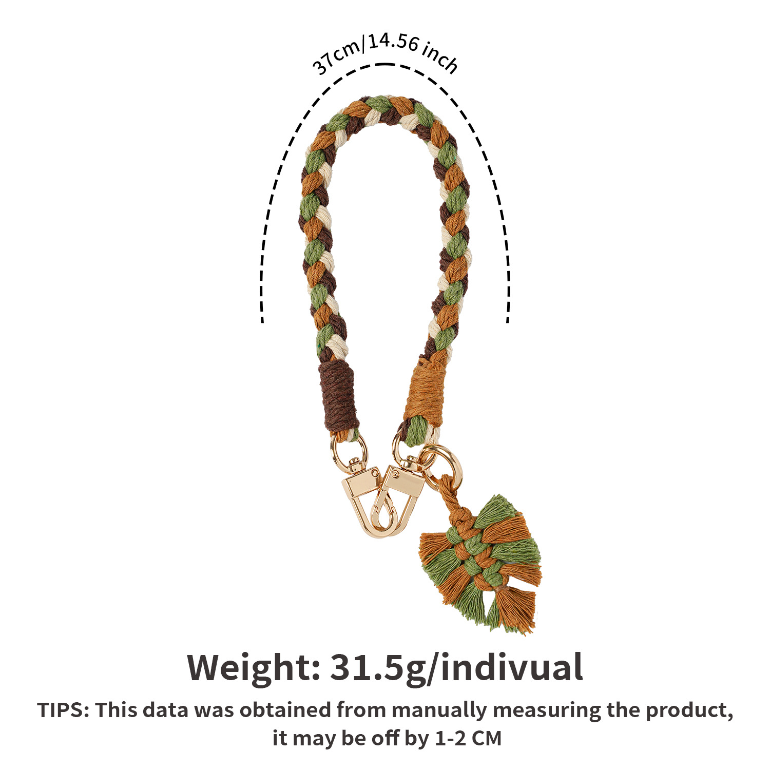 Phone Lanyard Handwoven Tassel Leaf Phone Chain Wrist Strap Bag Strap
