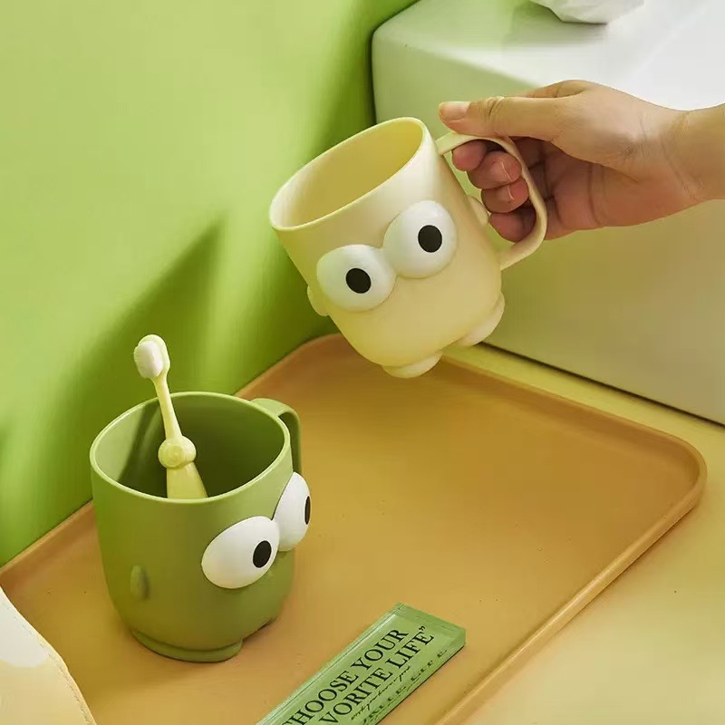 Cartoon big eye cup children's water cup household cute mug expression cup breakfast cup