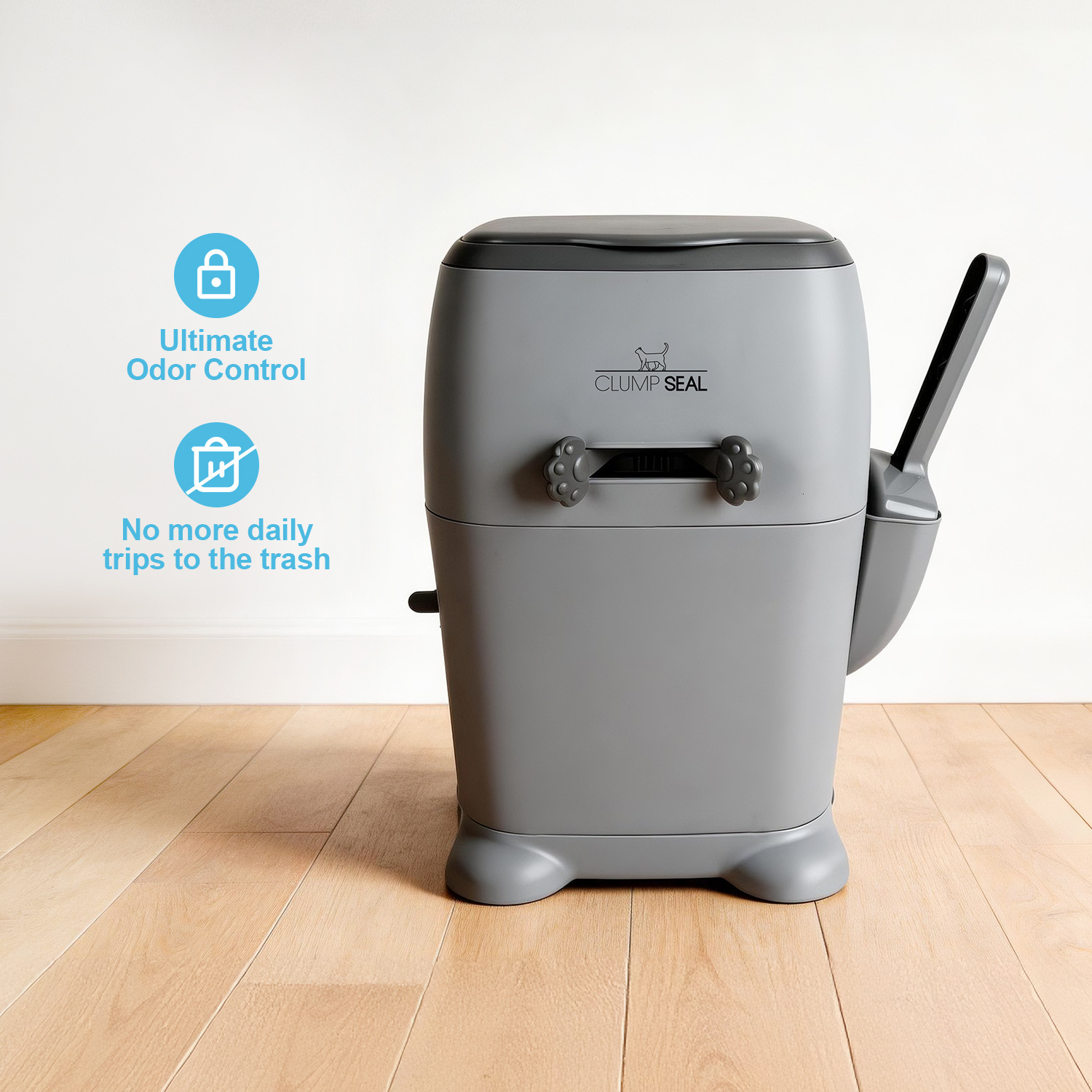 AFP Large Capacity Enclosed Deodorizing Cat Litter Trash Can Cat Poop Scoop Convenient Bag Change Trash Can Pet Supplies
