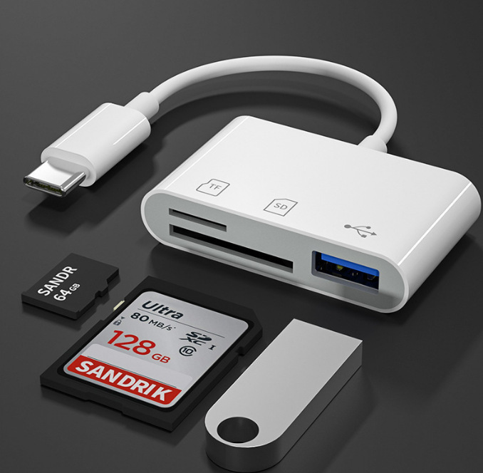 For Apple SD/TF Card Reader Huawei Type-C 2-in-1 Camera OTG Memory Card Converter