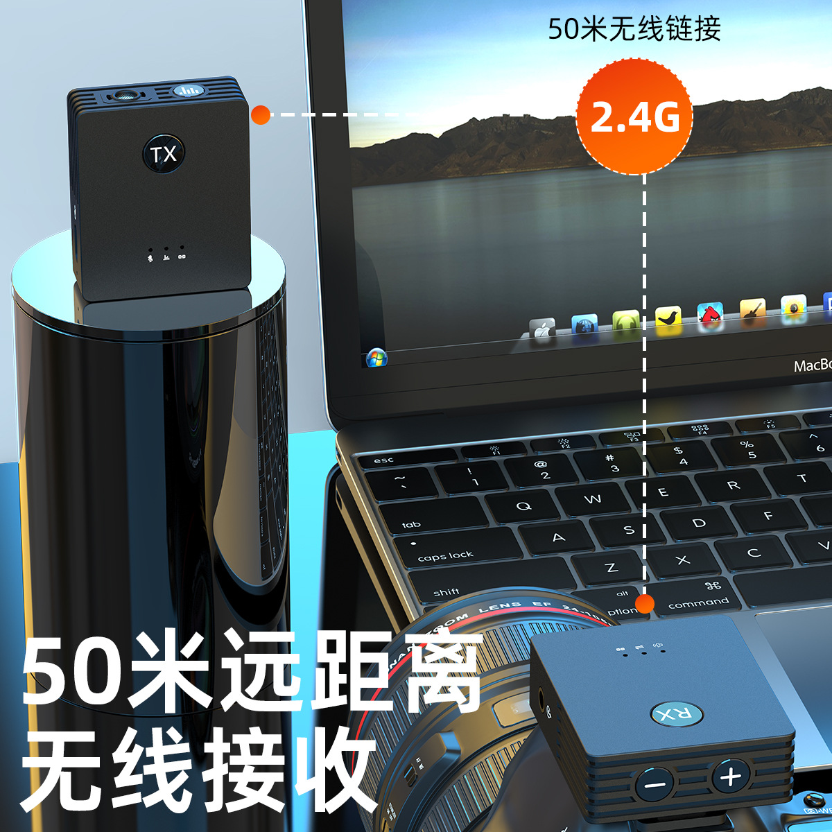 S9 Wireless Lavalier Microphone Bee Mic Receiver Outdoor Camera Mobile Live Streaming Interview Professional Equipment