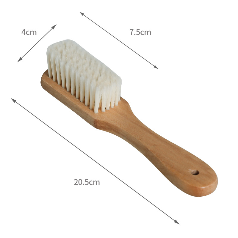 Solid wood soft-bristle shoe brush for washing shoes without damage, household shoe brush, multi-functional clothing brush, dedicated shoe brush