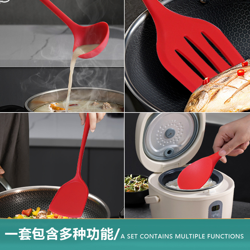 Silicone Spatula and Soup Spoon 8-Piece Set Non-Stick Silicone Spatula Food Grade Silicone Spatula Silicone Kitchenware Set