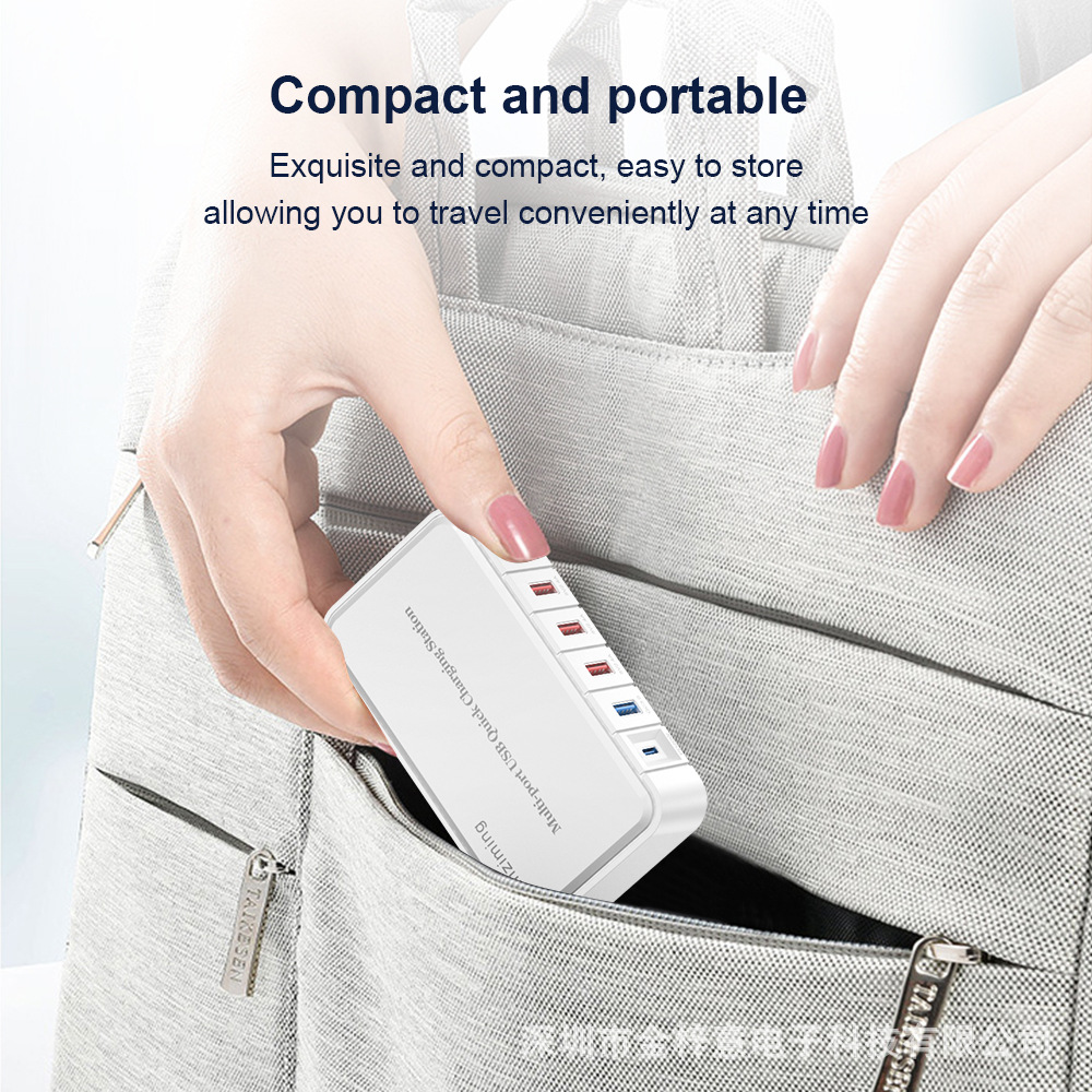 USB multi-port smart fast charger compact 6-port wall charger
