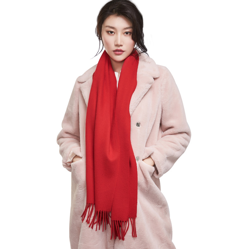 Inner Mongolia women's solid color wool scarf autumn and winter warm plain color small shawl warm neck warmer