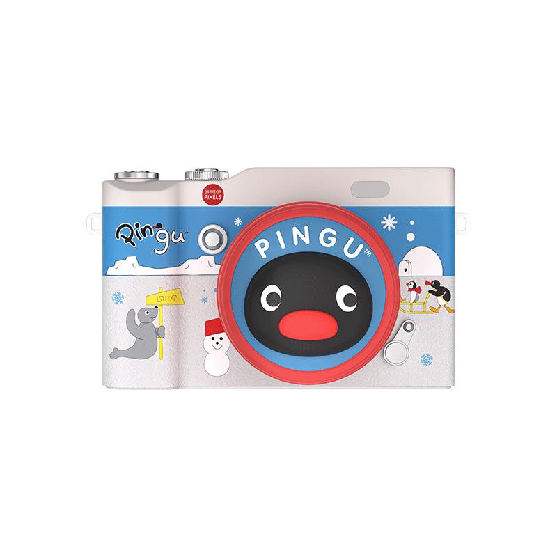 PINGU Penguin IP Co-branded Flip Screen Children's Camera HD Selfie Mini Student Camera Birthday Gift