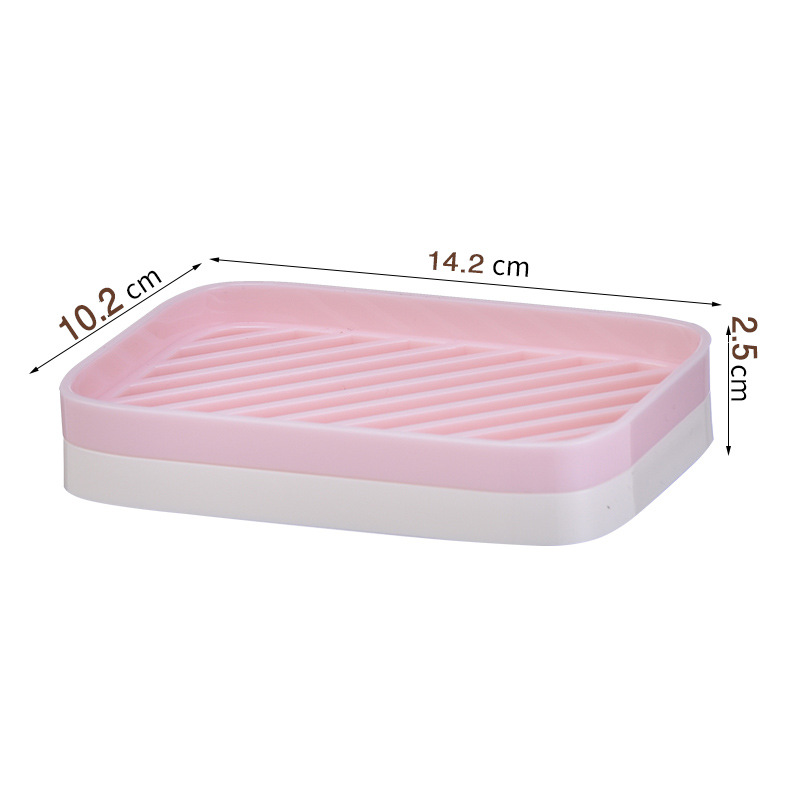 Soap dish with drainage, bathroom double-layer large soap box, home storage soap rack with drainage design