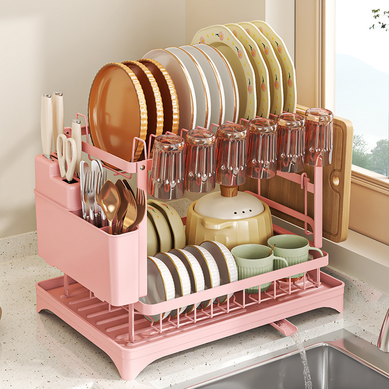 Kitchen multifunctional draining bowl rack dish rack countertop drying rack small storage bowl dish rack