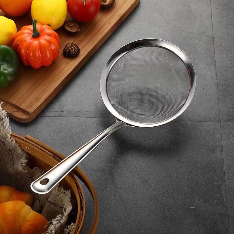 Stainless steel mesh strainer, household concave bottom hot pot skimmer, oil strainer, noodle strainer, soybean milk and juice filter mesh sieve