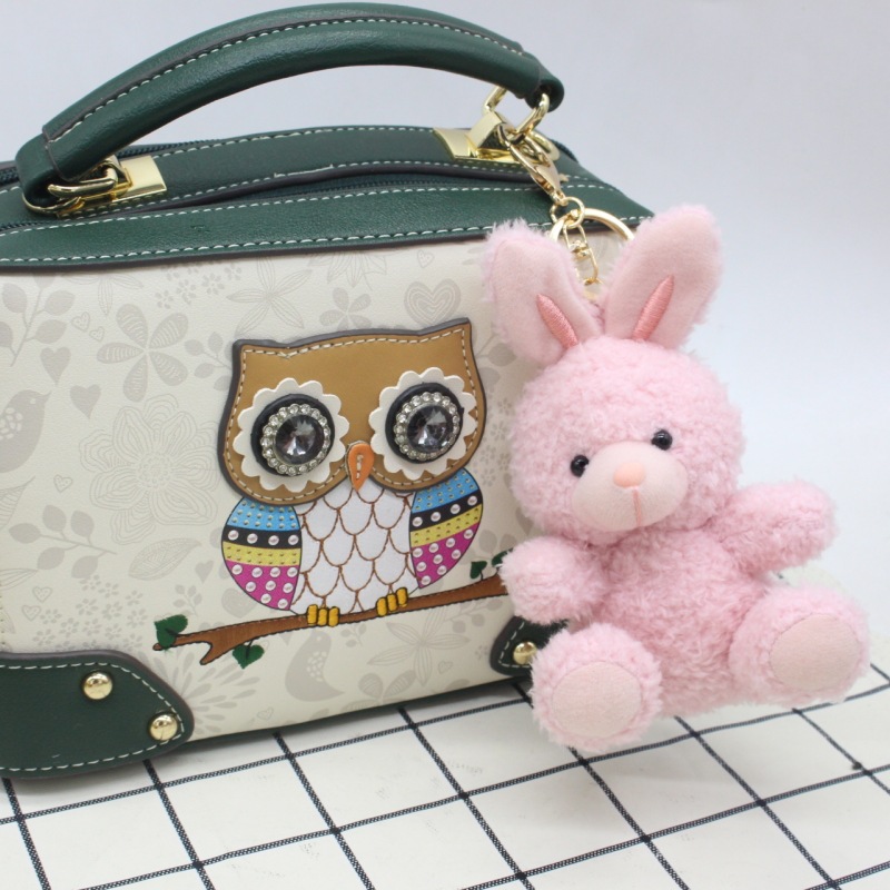New Cartoon Curly Teddy Bear Plush Keychain Bag Charm Phone Case Decoration Doll Toy