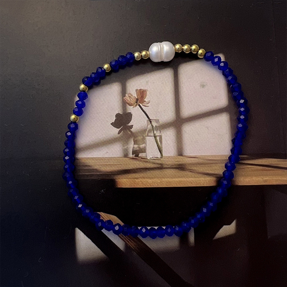 Simple 3mm Freshwater Pearl Bracelet: Sweet Best Friend Stretch Glass Layered Bracelet