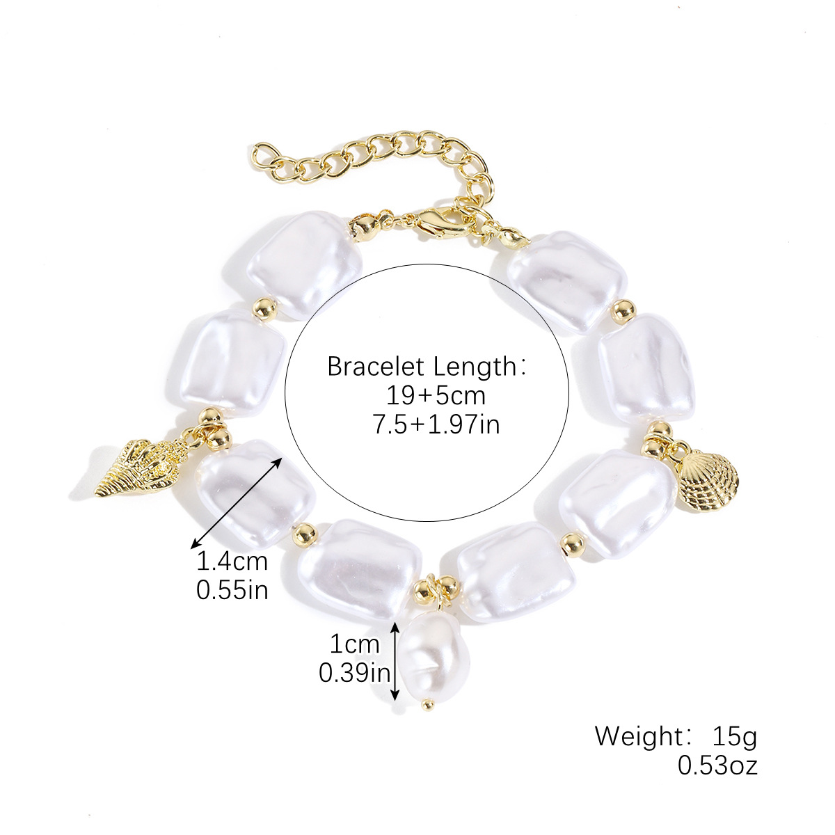 Baroque pearl bracelet bead bracelet irregular shaped pearl bracelet