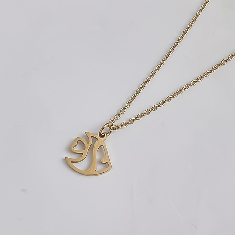 Stainless Steel Ocean Series 18K Gold-Plated Fishtail Dolphin Pendant Necklace—Simple Women's Collarbone Necklace
