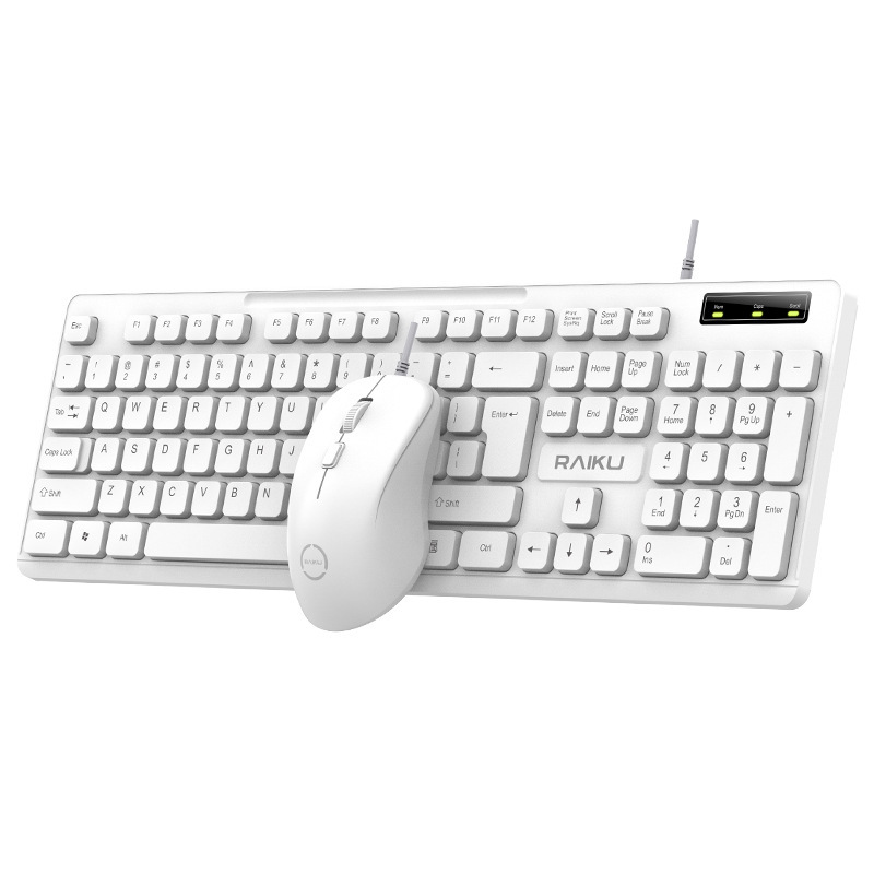 RAIKU Leikui LK200 Business Office Keyboard Mouse Set White Wired Mouse Keyboard