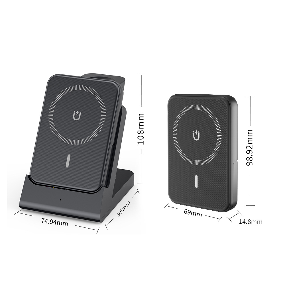 Magnetic Four-in-One Wireless Charger Detachable Power Bank Desktop Phone Watch Stand Charger Portable Multifunctional