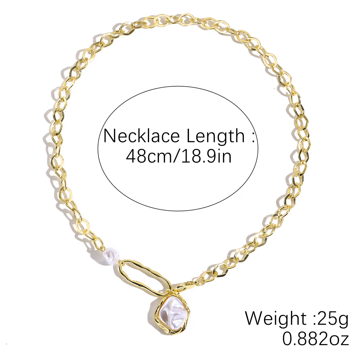 Jewelry stacked pearl necklace women exaggerated baroque pearl pendant collarbone chain