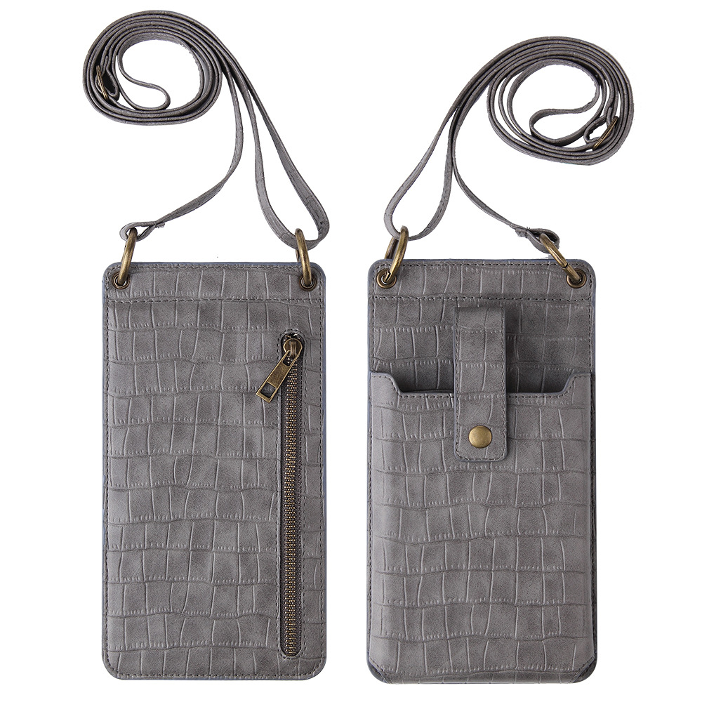 New multifunctional crossbody small bag for women, mini single shoulder crocodile texture coin purse