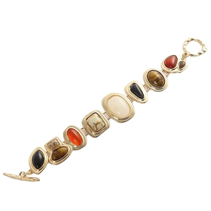 Exquisite Necklace Bracelet Set Plain Ring Stone Beads Collarbone Chain