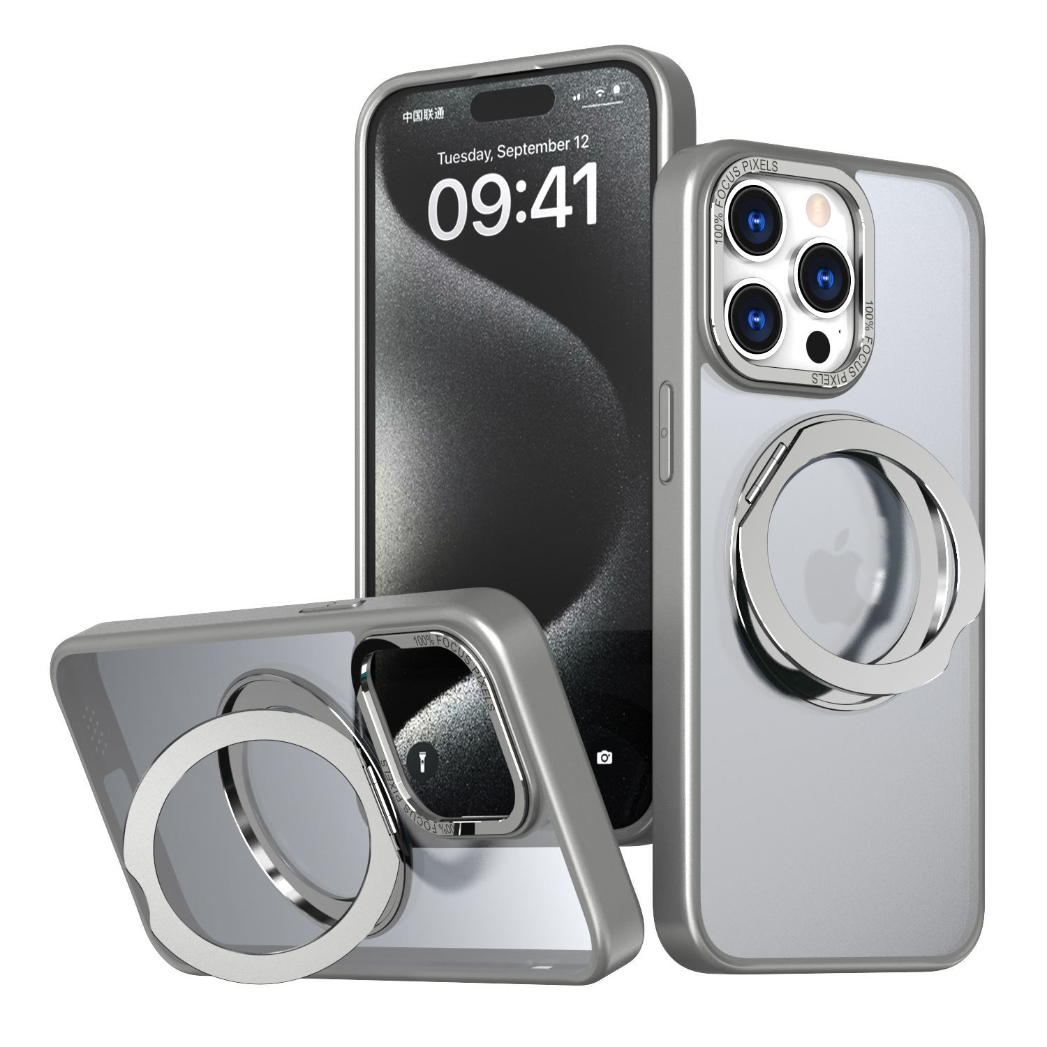 For Apple 17romax Phone Case Magnetic Rotating 360 Stand iPhone16/15/14/13 Protective Case