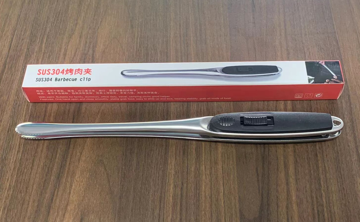 304 stainless steel food tongs, household multifunctional camping barbecue tongs, steak tongs, bread tongs, food tongs