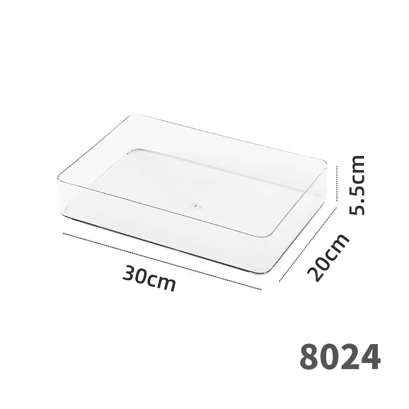 Extra large 40cm long transparent box, narrow and long rectangular storage box, 15cm wide, leak-proof for drawer organization