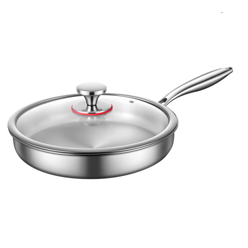 Uncoated stainless steel frying pan steak pan non-stick pan egg pan German gift pan titanium pan
